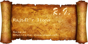 Rajtár Ilona névjegykártya